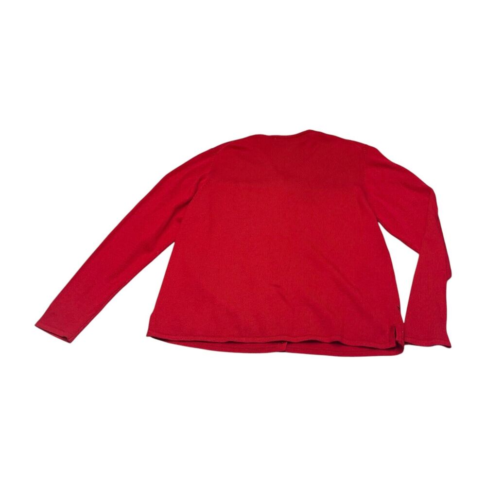 Crystal Kobe Cardigan Sweater Women's Small Red Cotton Long Sleeve Button-Front - Picture 3 of 6